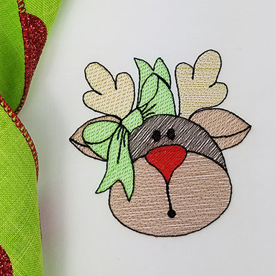 reindeer girl machine embroidery design